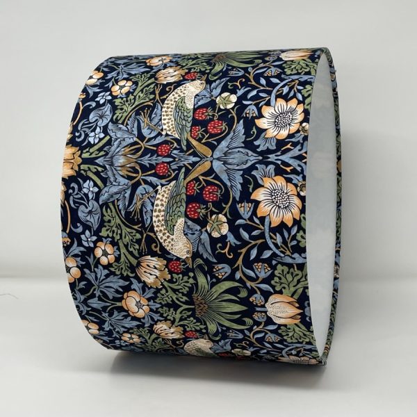 William Morris Strawberry Thief Indigo Small Design drum lampshade by Fait par Moi 3