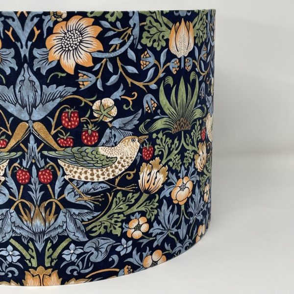 William Morris Strawberry Thief Indigo Small Design drum lampshade by Fait par Moi 4