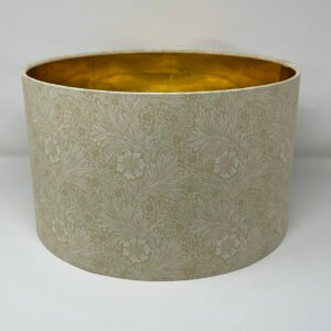 Marigold drum lampshade with a gold mirror lining