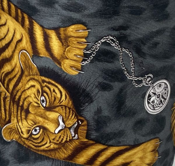 Gold Tigris drum lampshade in Emma J shipley fabric - Fait Par Moi