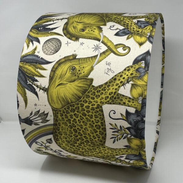 Emma J Shipley Zambezi Mustard lampshade 2 by Fait par Moi