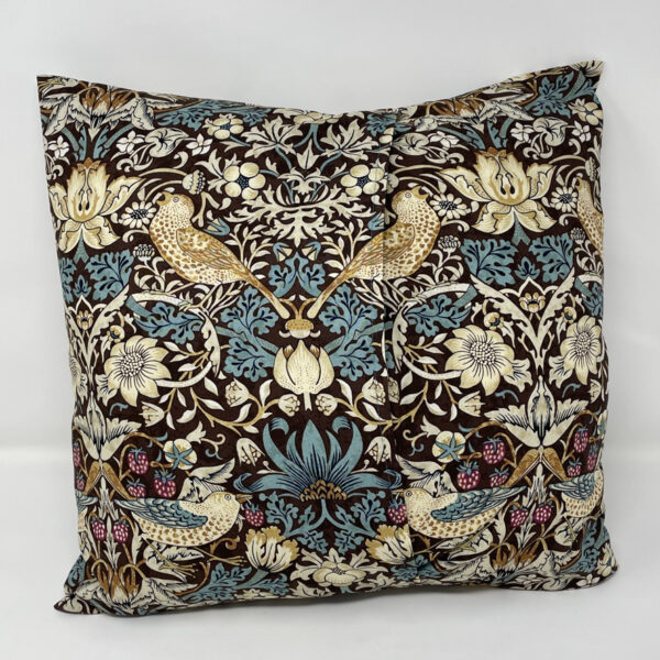 William Morris Strawberry Thief cushion (teal & brown) 2 by Fait par Moi