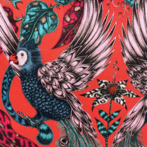 Emma J Shipley Amazon Red Parrot cushion 3 by Fait par Moi