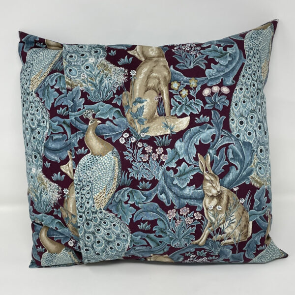 William Morris Forest cushion in navy & teal 2 by Fait par Moi