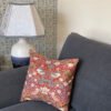 William Morris Strawberry Thief design cushion (red)