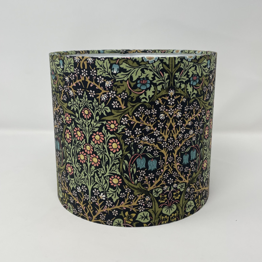 William Morris Blackthorn Charcoal drum lampshade - Fait Par Moi