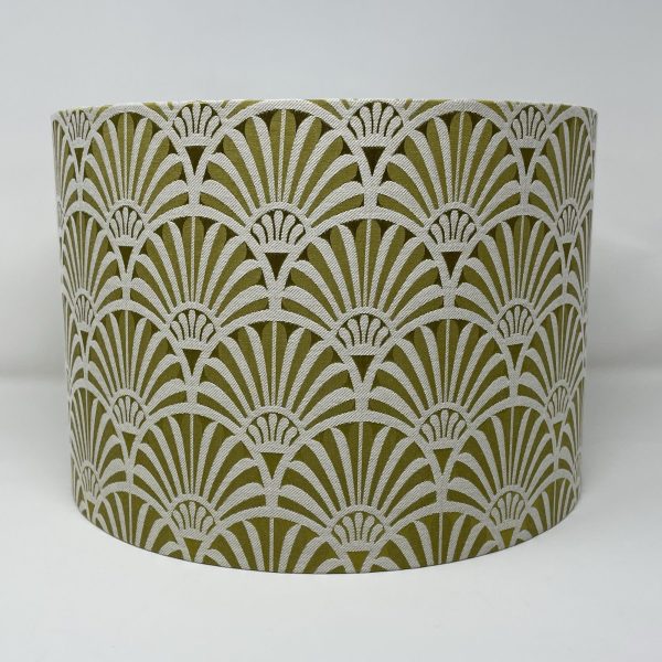 Zellige Mustard drum lampshade handmade by Fait par Moi