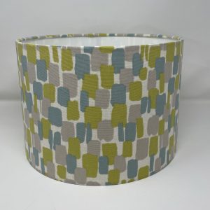 Sundowner drum lampshade in duck egg, grey and green by Fait par Moi