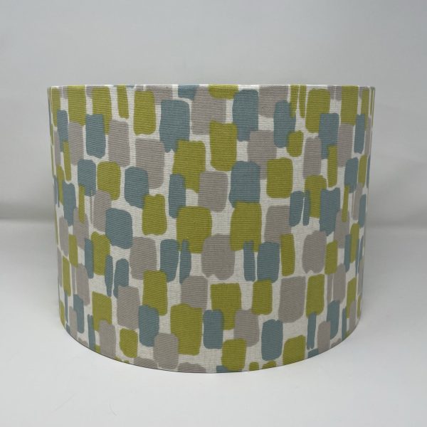 Sundowner drum lampshade in duck egg, grey and green by Fait par Moi 2