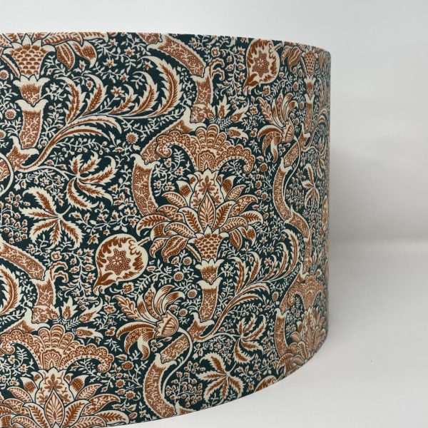 William Morris Indian Drum Lampshade (Blue Orange) - Image 3