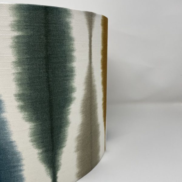 Usuko design drum lampshade in Olive Ginger and Teal by Fait par Moi 2
