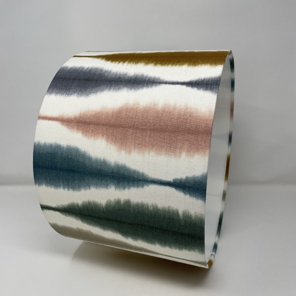 Usuko design drum lampshade in Olive Ginger and Teal by Fait par Moi