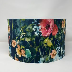 Wild Meadow floral velvet drum lampshade by Fait par Moi