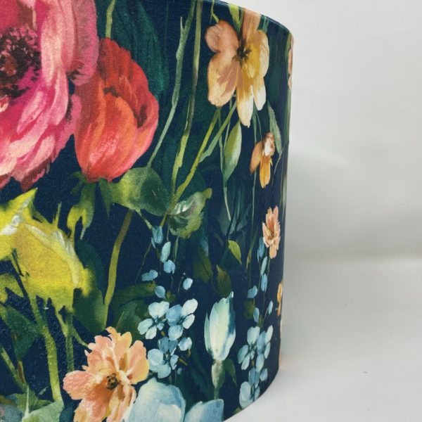 Wild Meadow floral velvet drum lampshade by Fait par Moi 2