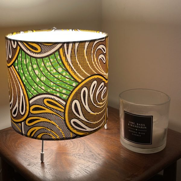 Waves African Wax Print table lamp by Fait par Moi