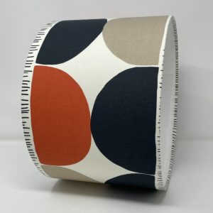 Scion Octant drum lampshade in Burnt Orange, Stone and Black by Fait par Moi