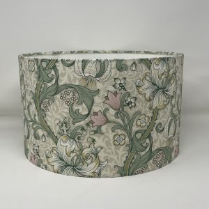 William Morris Golden Lily drum lampshade in linen/blush by Fait par Moi