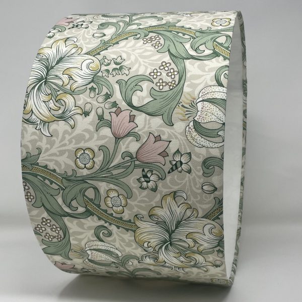 William Morris Golden Lily drum lampshade in linen/blush by Fait par Moi 4