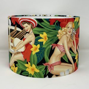 Aloha girls vintage inspired drum lampshade by Fait par Moi