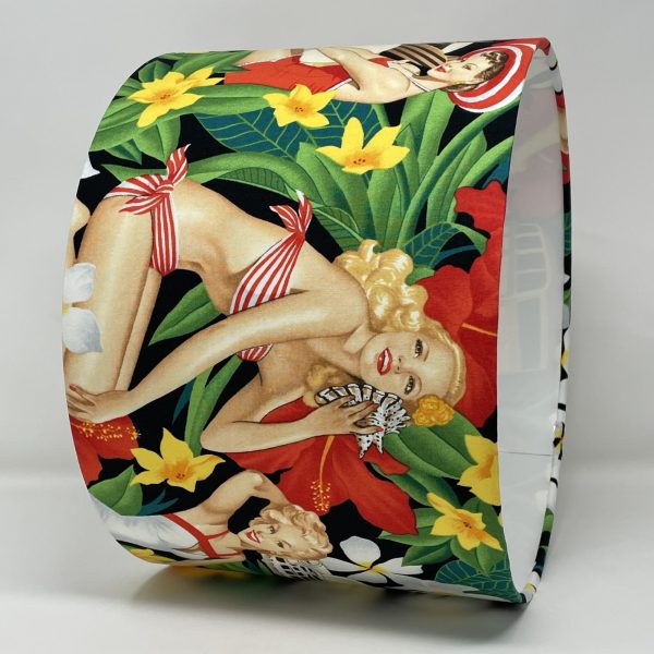 Aloha girls vintage inspired drum lampshade by Fait par Moi 2
