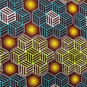 Hexagonal block African print drum lampshade by Fait par Moi