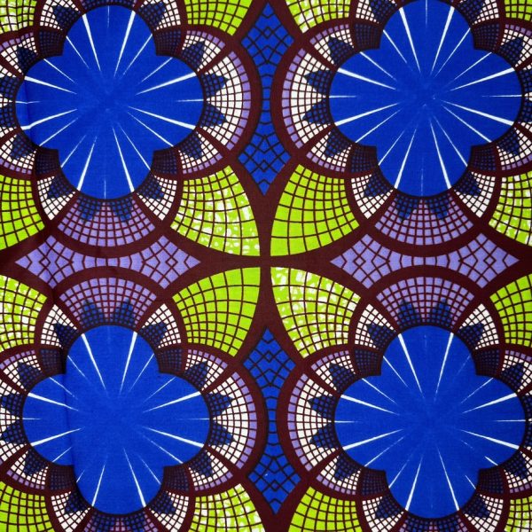 Spiral diamond African print fabric drum lampshade by Fait par Moi