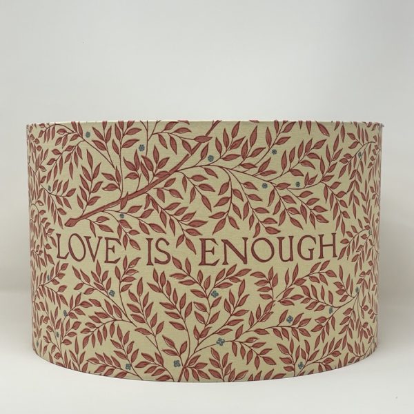 William Morris Love is Enough handmade drum lampshade by Fait par Moi