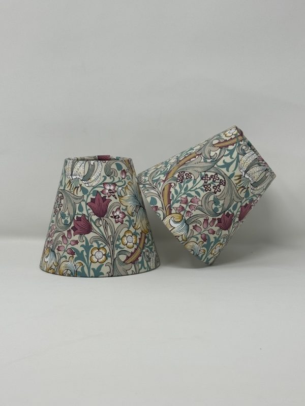 William Morris Golden lily Pink & Teal candle clips by Fait par Moi