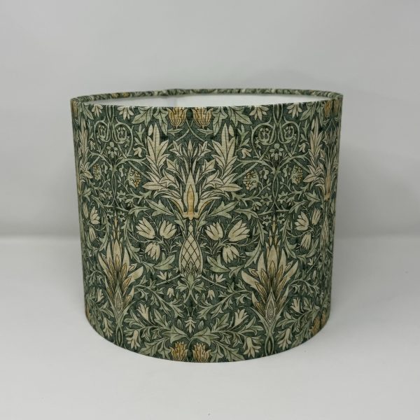 William Morris Snakeshead Green drum lampshade by Fait par Moi