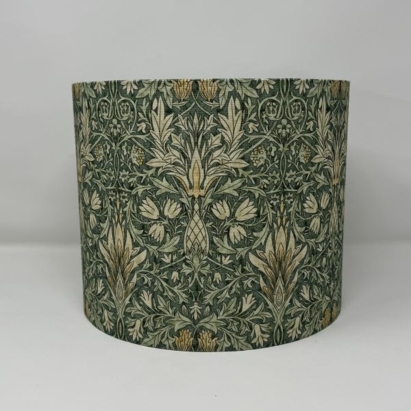 William Morris Snakeshead Green drum lampshade by Fait par Moi 2