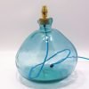 39cm Simplicity Recycled Glass Lamp Light Blue
