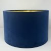 Navy velvet handmade drum lampshade by Fait par Moi 2