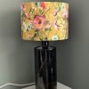 46cm Tall Frances Lamp in Olive with a Wild Meadows Ochre lampshade