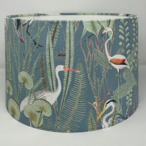 Cranes velvet handmade lampshade by Fait par Moi