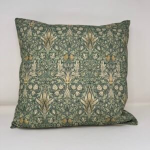 William Morris Snakeshead Green cushion by Fait par Moi