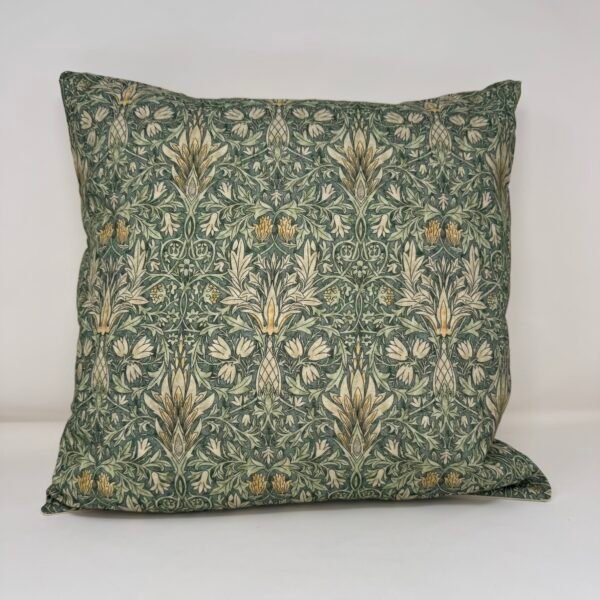 William Morris Snakeshead Green cushion by Fait par Moi