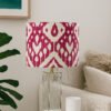 In situ Marrakech Ikat handmade drum lampshade in Begonia by Fait par Moi i