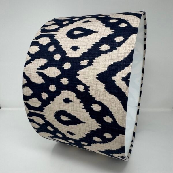 Marrakech Ikat handmade drum lampshade in Ink by Fait par Moi 4