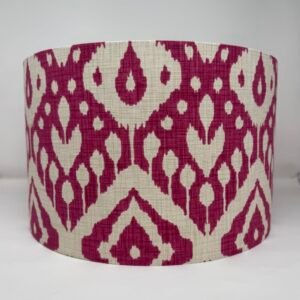Marrakech Ikat handmade drum lampshade in Begonia by Faot par Moi
