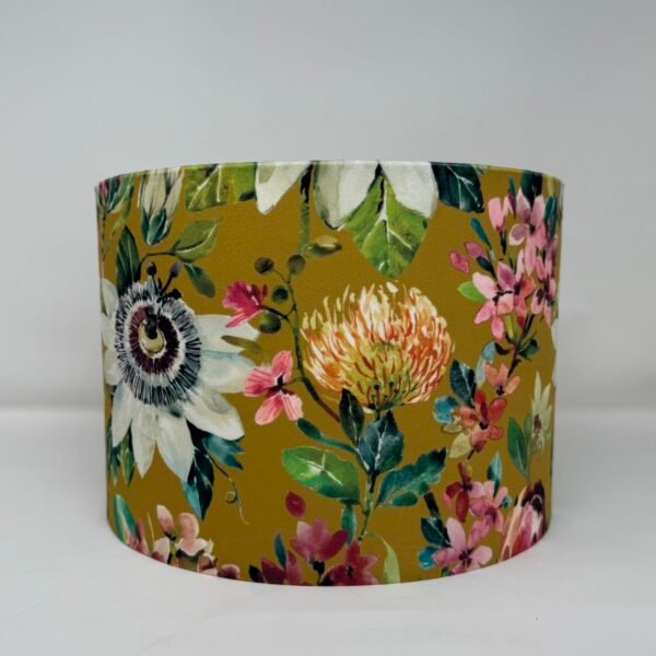 Paradise velvet lampshade in Ochre handmade by Fait par Moi