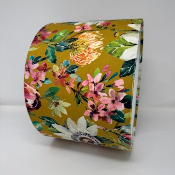 Paradise velvet lampshade in Ochre handmade by Fait par Moi 3