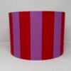 Raspberry stripes drum lampshade by Fait par Moi