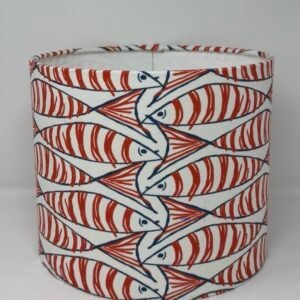 Orange fish handmade drum lampshade by Fait par Moi