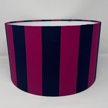 Claret stripes handmade drum lampshade by Fait par Moi