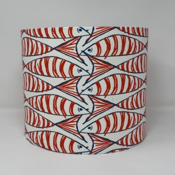 Orange fish handmade drum lampshade by Fait par Moi 3