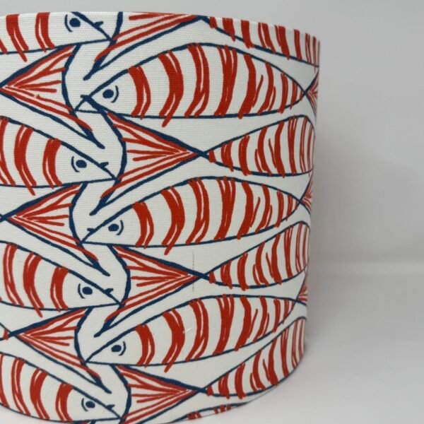 Orange fish handmade drum lampshade by Fait par Moi 3