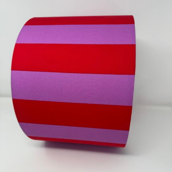 Raspberry stripes handmade drum lampshade by Fait par Moi 2