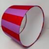 Raspberry stripes handmade drum lampshade by Fait par Moi