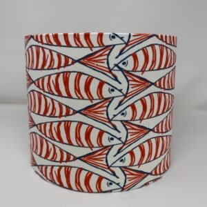 Orange fish handmade drum lampshade by Fait par Moi