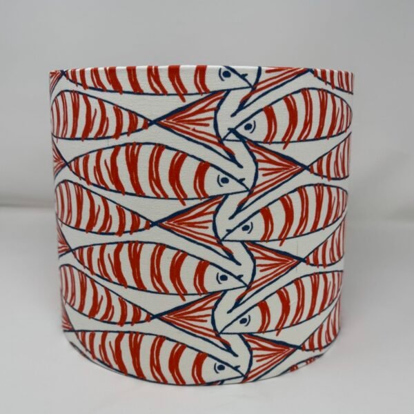 Orange fish handmade drum lampshade by Fait par Moi